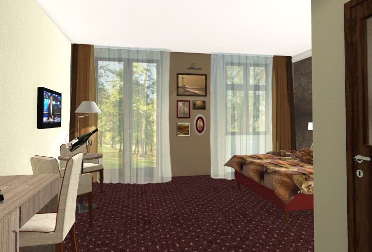 wizualizacja wpartamentu hotelowego