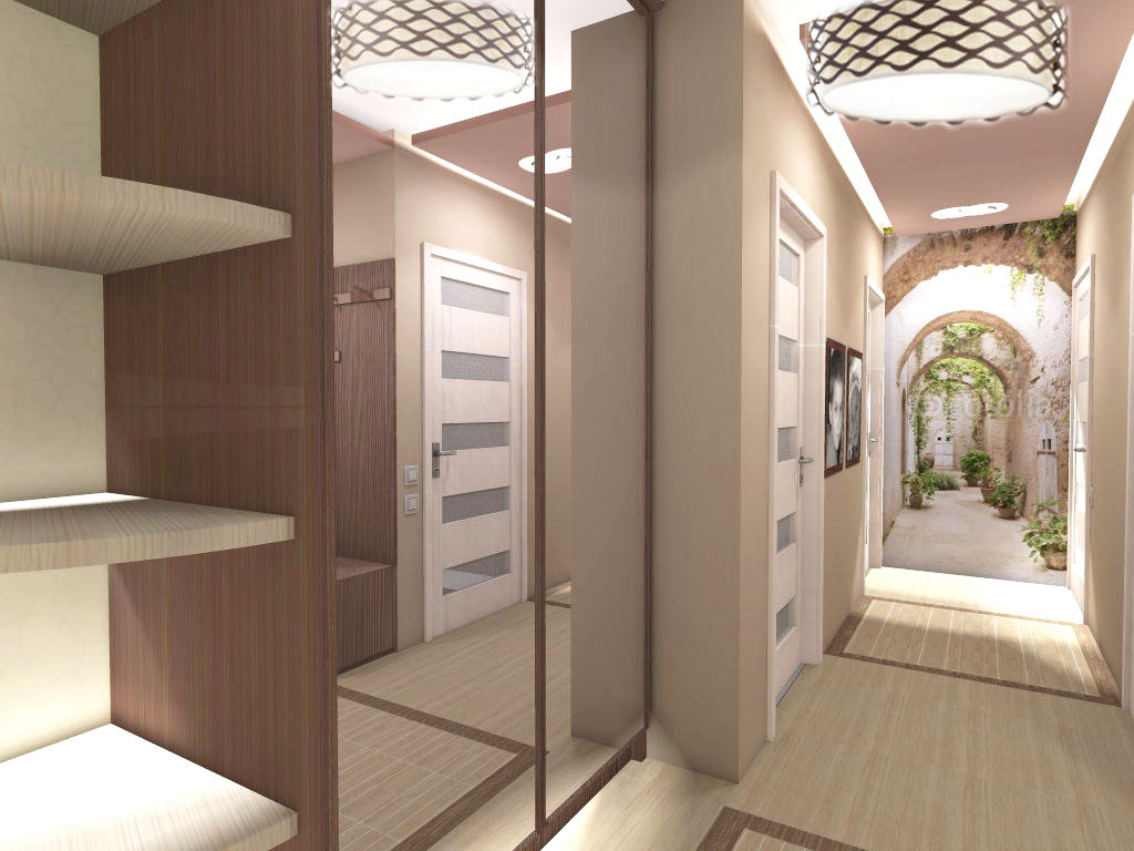 wizualizacja przedpokoju w mieszkaniu w bloku