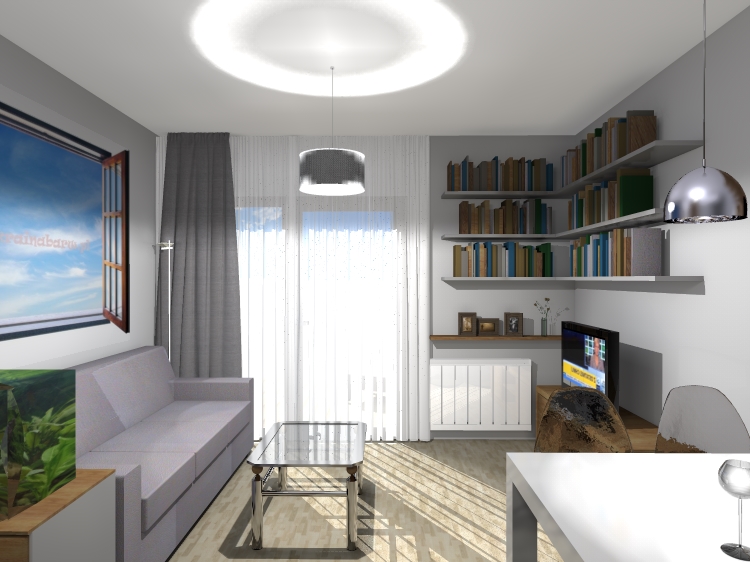 wizualizacja salonu w bloku