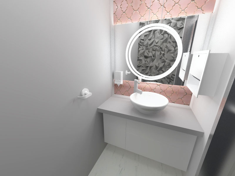 wizualizacja z podświetlanym lustrem