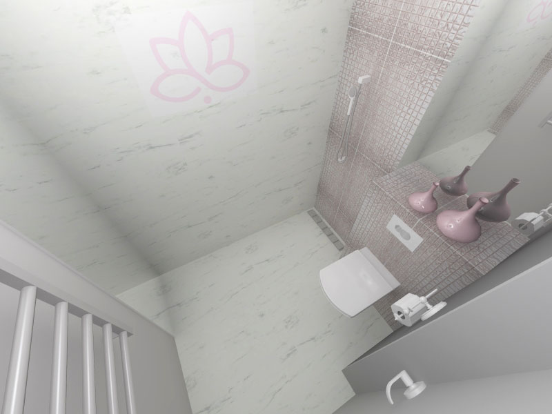 wizualizacja łazienki z marmurem