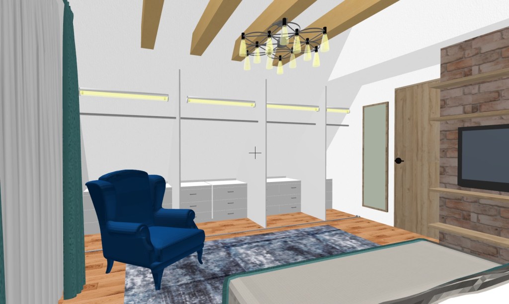 projekt zabudowy garderoby w sypialni