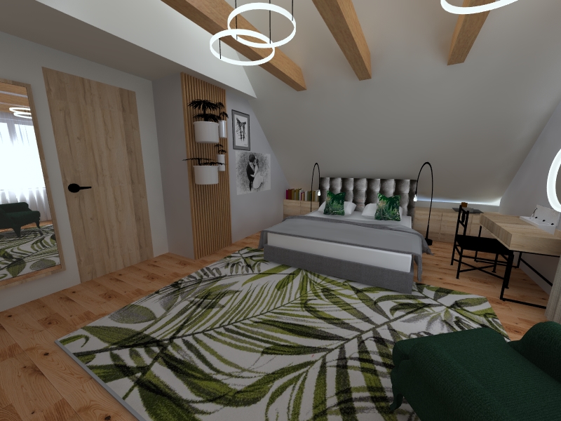 projekt sypialni z garderobą