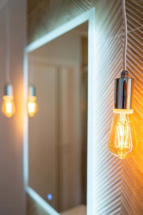 Żarówki edisona w łazience