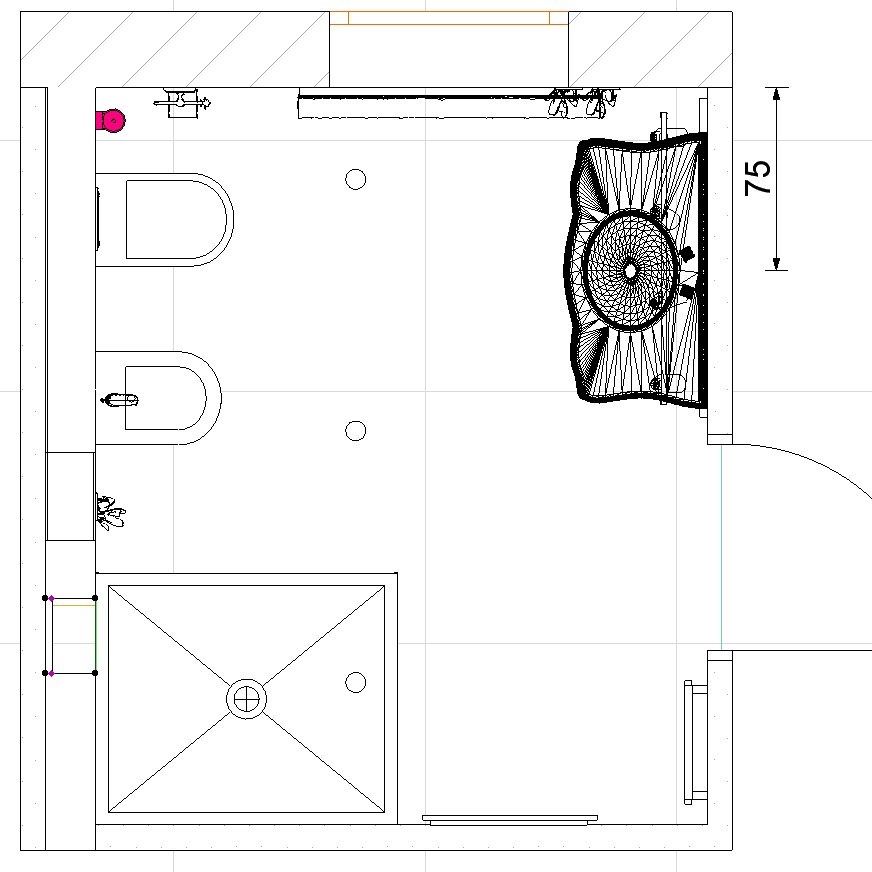 rysunek techniczny łazienki
