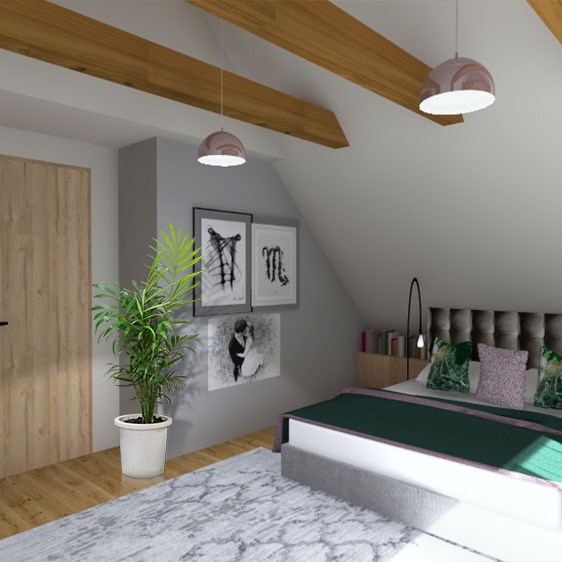 sypialnia butelkowa zieleń