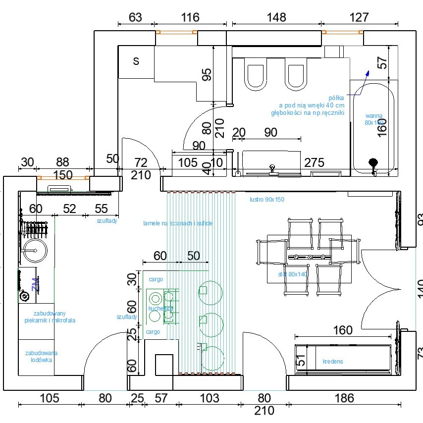 rzut funkcjonalny wnetrza
